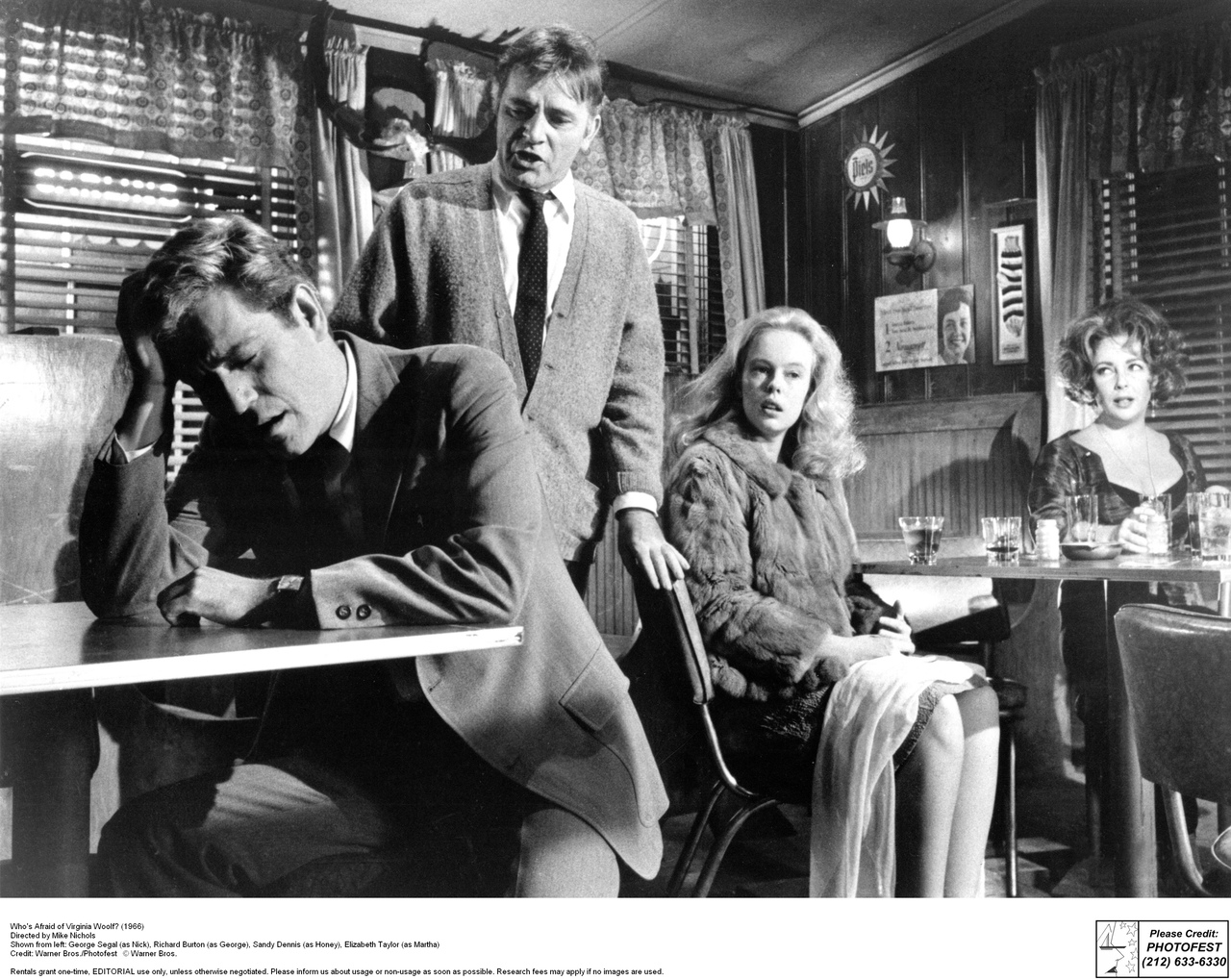 The roadhouse scene from "Who's Afraid of Virginia Woolf?"